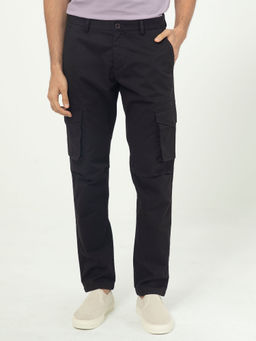 Rare Rabbit - Celu Dark Black Smart Cargo Pants