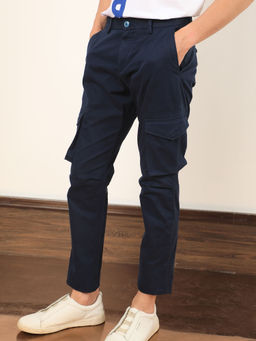 Rare Rabbit - Celu Primary Navy Smart Cargo Pants
