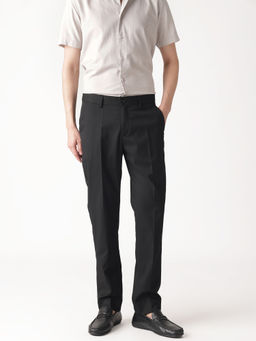 Rare Rabbit - Chamer Primary Black Stretch Cotton Cavalry Trouser