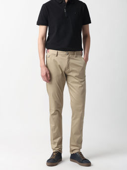 Rare Rabbit - Daron Primary Beige Cotton Stretch Trouser