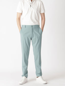 Rare Rabbit - Drivers Pastel Green Stylish 4 Way Stretch Trouser