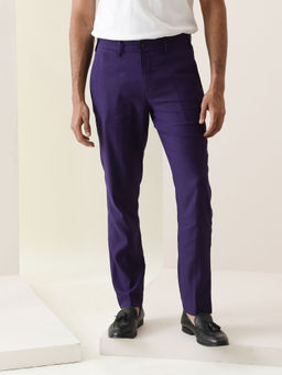 Rare Rabbit - Glade Primary Purple Ultra Light Weight Stretch Trouser