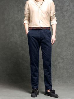 Rare Rabbit - Jeck 2 Primary Navy Premium Jacquard Trouser