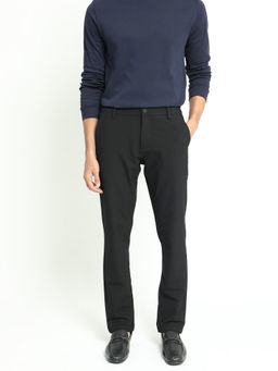 Rare Rabbit - Traveller Primary Black Essential Bi Stretch Trouser