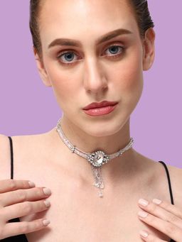 Sohi - Gold Plated Party Designer Stone Choker Necklace For Women