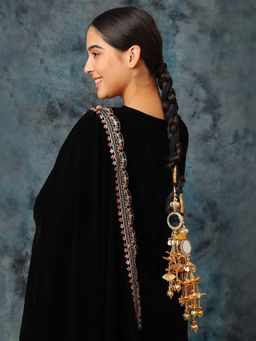 Ruby Raang Studio - Stones with Mirror Work Parandi