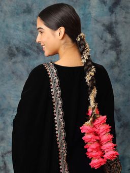 Ruby Raang Studio - Hot Pinkand Floral Parandi