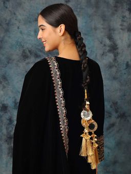 Ruby Raang Studio - Stones with Mirror Work Parandi