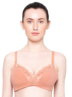 Triumph - Modern Lace Cotton Padded Non-wired Seamless Bra Orange