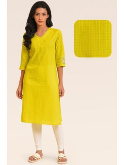 W - Yellow Textured Kurta