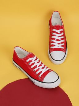 Truffle Collection - Red Solid Sneakers