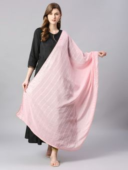 Dupatta Bazaar - Womens Cotton Chanderi Sequinned Self Designed Dupatta