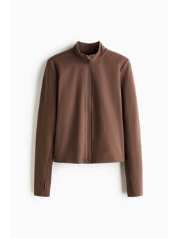 H&M - Women Beige Zip-Through Sports Jacket With Softmove