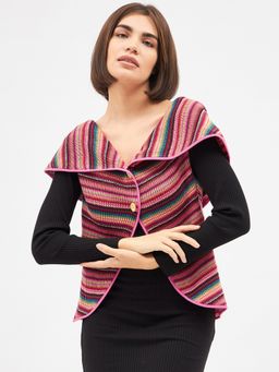 Kibo - Womens Multi-Colored Woollen Shrug