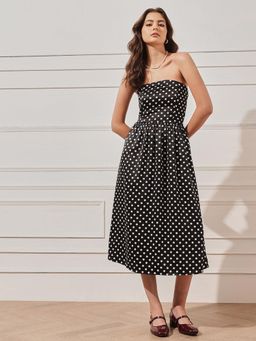 STREET 9 - Black Polka Bandeau Dress