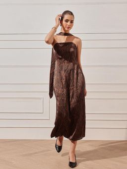 STREET 9 - Brown Scandy Scarf Dress