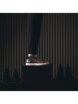 Saint G - Devon Brown Snake Embossed Leather Sneakers