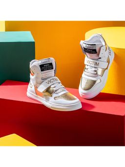 Saint G - Rowan Gold & White Leather Sneakers