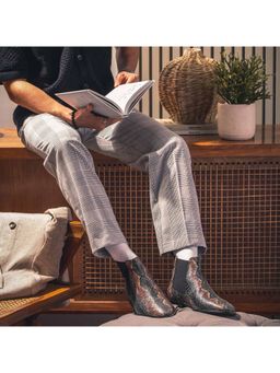 Saint G - Rory Blue Snake Print Leather Chelsea Boots