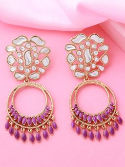 Estele - Gold Plated Magnificent Earrings with Kundan for Women