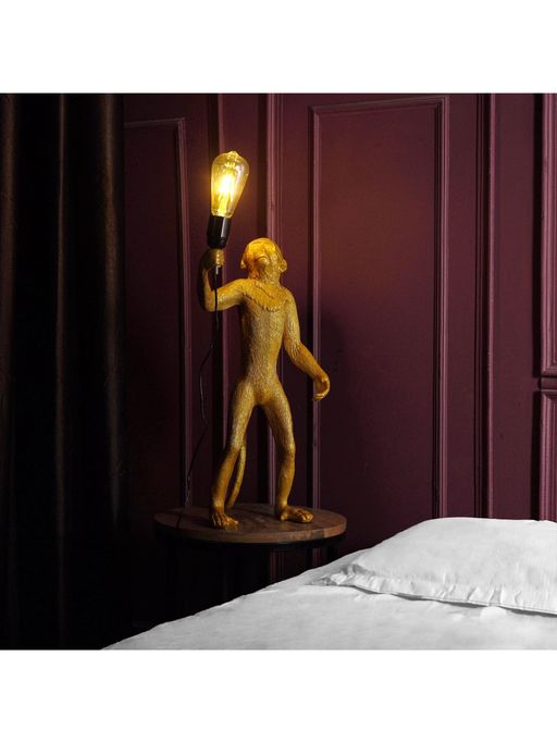 The Artment Modern Art Golden Monkey Decorative Resin Lamp