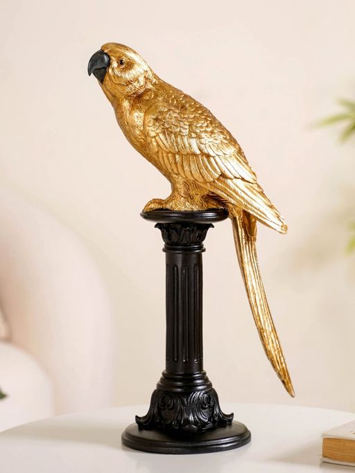 Nestasia Parrot Resin Figurine Gold