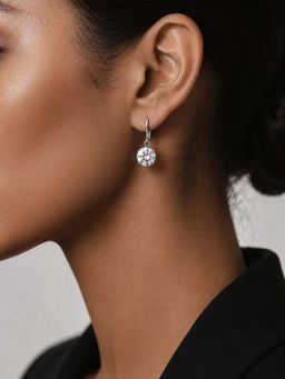 Miss Highness - 925 Sterling Silver Solitaire Drop Earrings for Women (Adjustable)