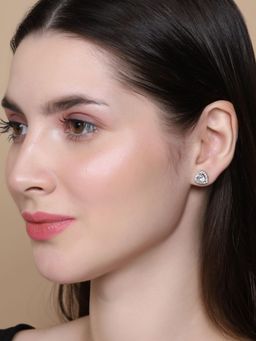 Miss Highness - 925 Sterling Silver Heart Stud Earrings for Women (Adjustable)