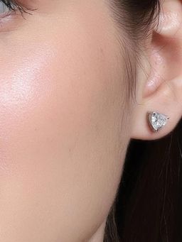Miss Highness - 925 Sterling Silver Heart Stud Earrings for Women (Adjustable)
