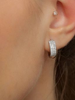Miss Highness - 925 Sterling Silver Round Hoop Earrings for Women (Adjustable)