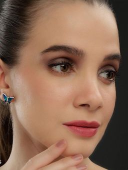 Miss Highness - 925 Sterling Silver Butterfly Stud Earrings for Women (Adjustable)