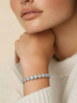 Miss Highness - 925 Sterling Silver Flower Daily Wear Bracelet for Women (Adjustable)