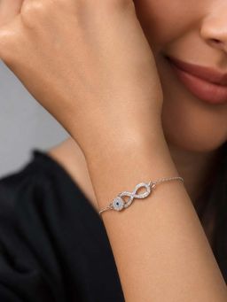 Miss Highness - 925 Sterling Silver Infinity Bracelet for Women (Adjustable)
