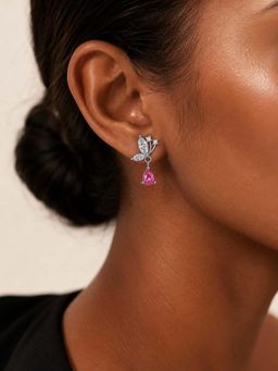 Miss Highness - 925 Sterling Silver Butterfly Drop Earrings for Women (Adjustable)