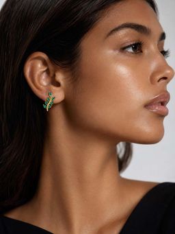 Miss Highness - 925 Sterling Silver Leaf Stud Earrings for Women (Adjustable)
