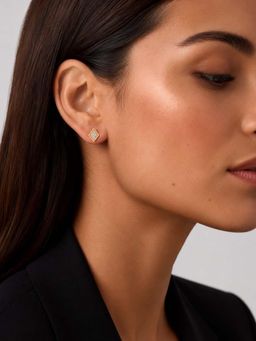 Miss Highness - 925 Sterling Silver Square Stud Earrings for Women (Adjustable)