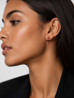 Miss Highness - 925 Sterling Silver Floral Stud Earrings for Women (Adjustable)