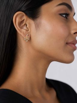 Miss Highness - 925 Sterling Silver Leaf Stud Earrings for Women (Adjustable)