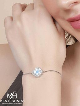 Miss Highness - 925 Sterling Silver Evil Eye Bracelet for Women (Adjustable)