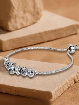 Miss Highness - 925 Sterling Silver Charm Bracelet for Women (Adjustable)