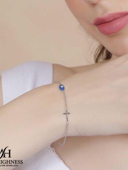 Miss Highness - 925 Sterling Silver Evil Eye Bracelet for Women (Adjustable)