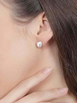 Miss Highness - 925 Sterling Silver Heart Stud Earrings for Women (Adjustable)