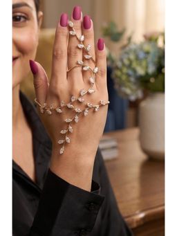 NUI - Gold Plated Korean Stylish GenZ Hand Harness Bracelet For Women