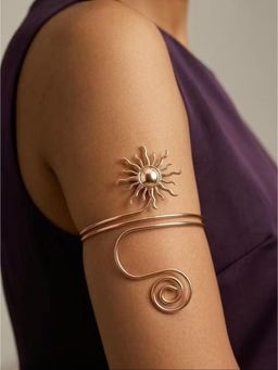 NUI - Gold Tone Adjustable Arm Cuff Bracelet for Women Boho Armlet Trendy Arm Band Jewellery