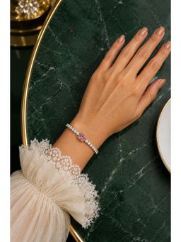 AMOSSH - Bianca Pink Cushion-Cut Centre Stone Tennis Bracelet
