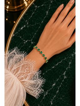 AMOSSH - Elena Emerald Green Heart Tennis Bracelet
