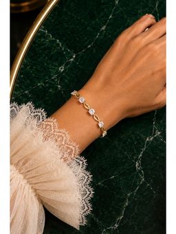 AMOSSH - Savannah Gold Princess-Cut Mariner Link Bracelet