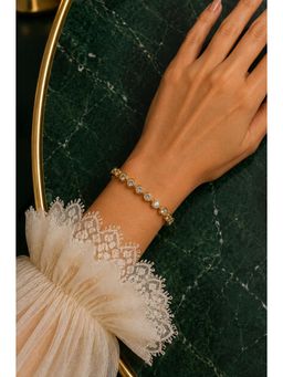 AMOSSH - Sophie Gold Round Bezel-Set Tennis Bracelet