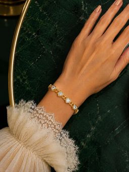AMOSSH - Zara Gold Heart-Cut Chain Link Bracelet
