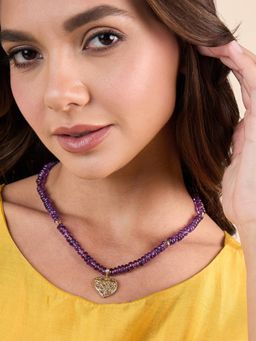 Stone Story By Shruti - 925 Sterling Silver 18K Gold-Plated Amethyst Lovelace Necklace